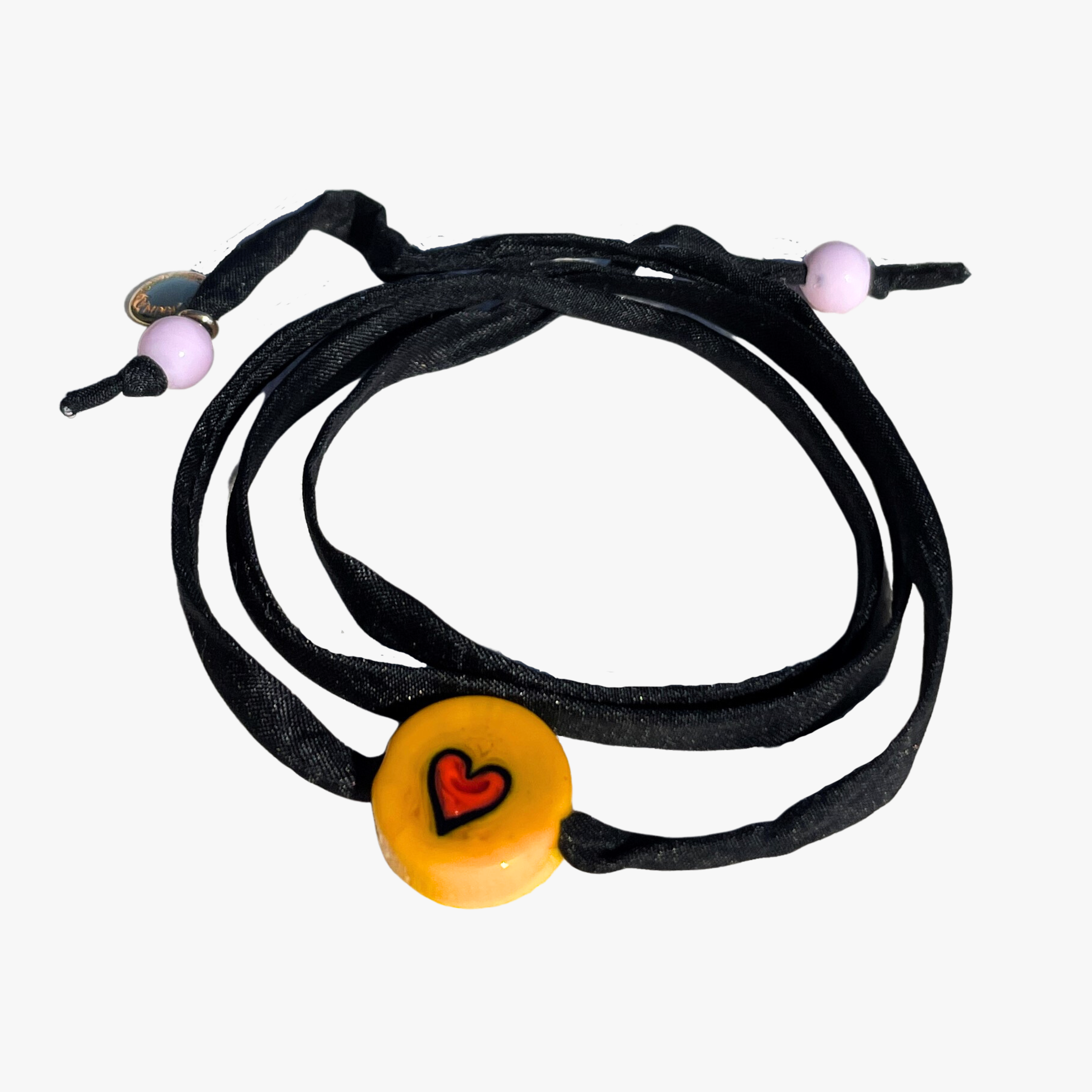 BACARO BRACELET/ CHOKER - BLACK - Heart Red