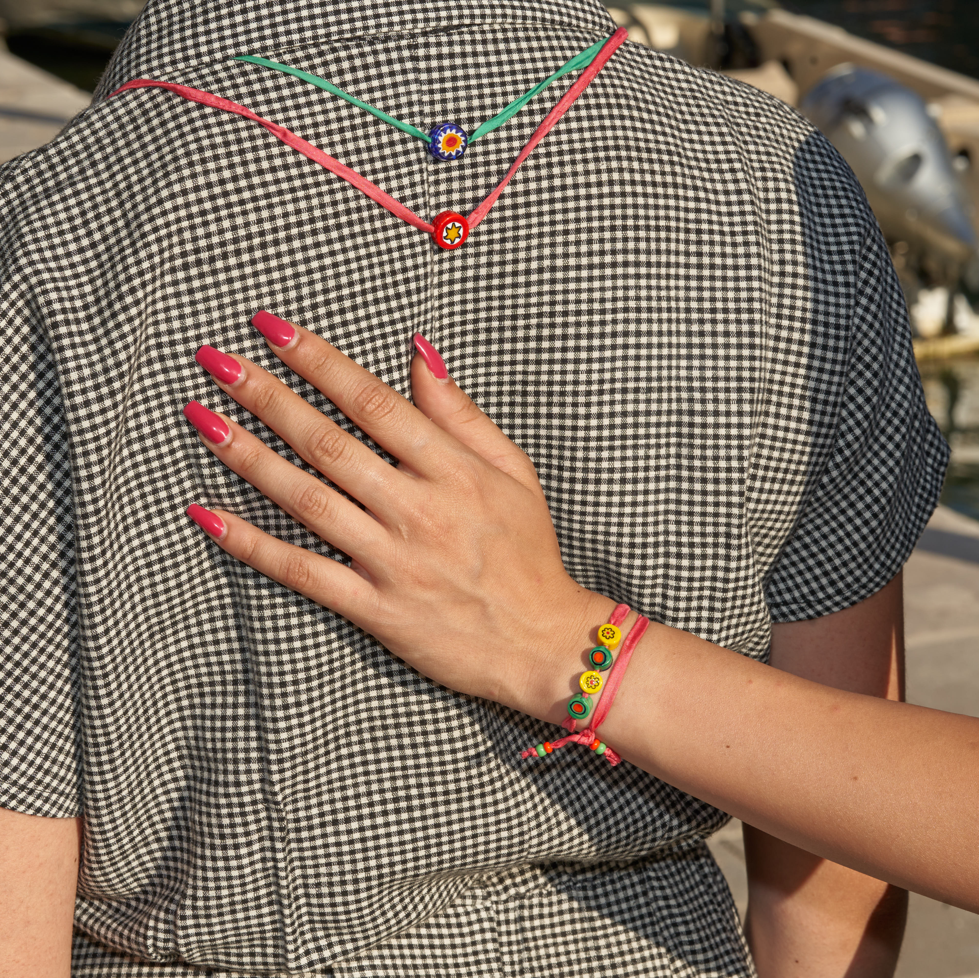 BACARETTO BRACELET/ ANKLET - Pink Cord