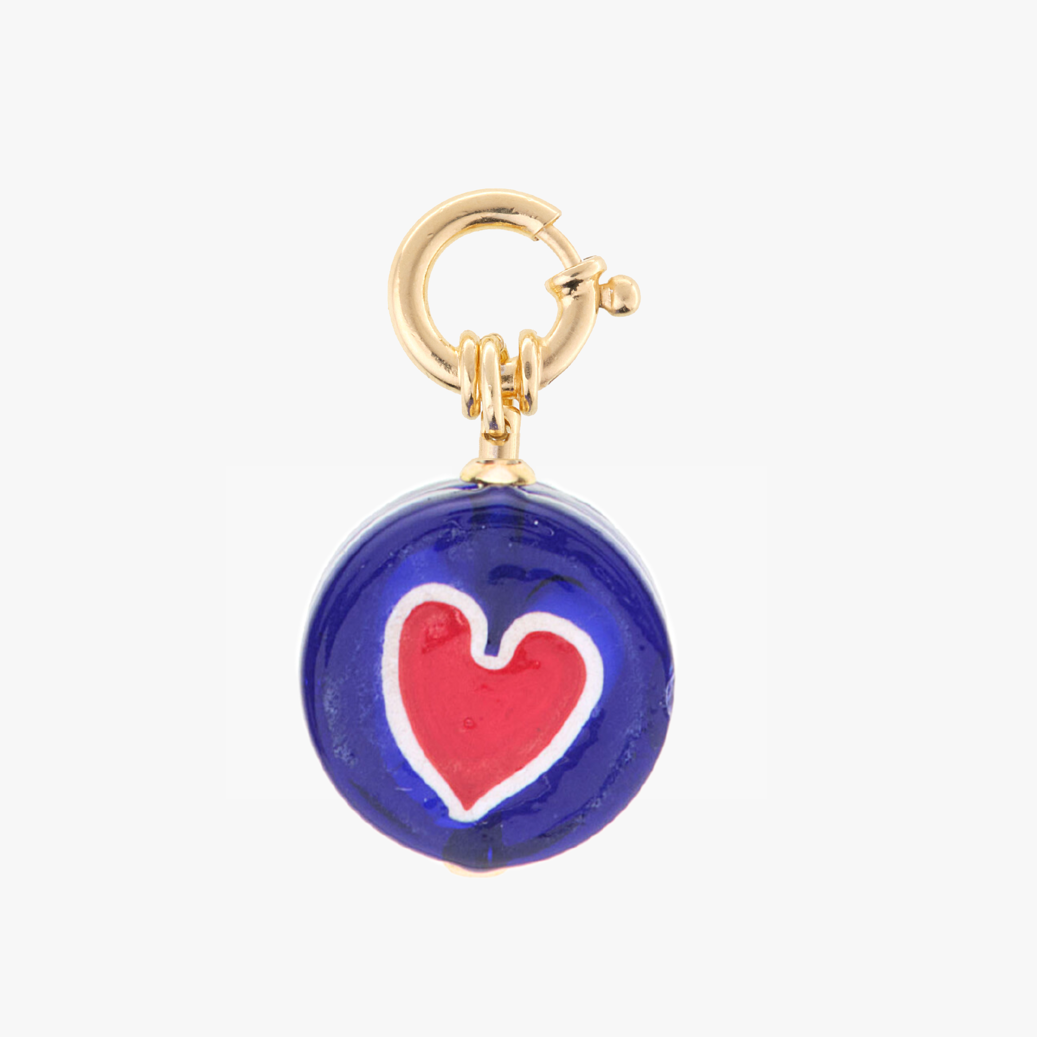 CHARM LARGE - Blue Heart Red